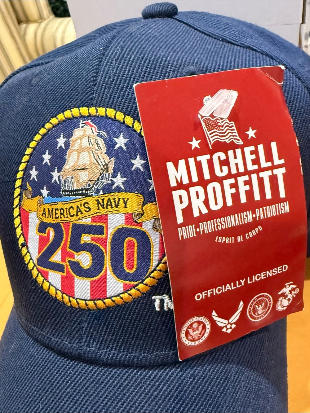 Mitchell & Ness Navy Embroidered "America's Navy 250" Patch Hat